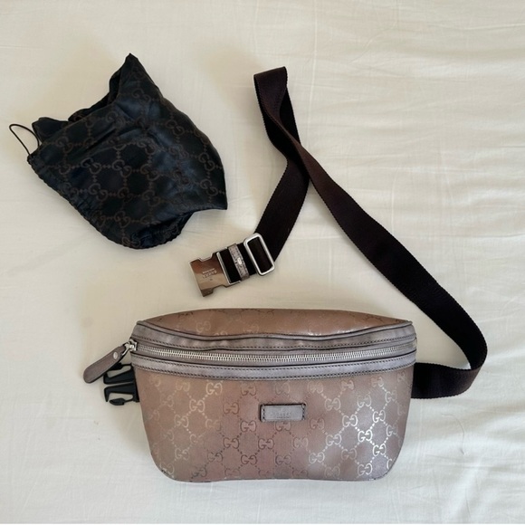 GUCCI GUCCISIMA IMPRIME MONOGRAM CANVAS BELT BAG FANNY PACK BUMBAG WAIST BAG - Picture 9 of 12